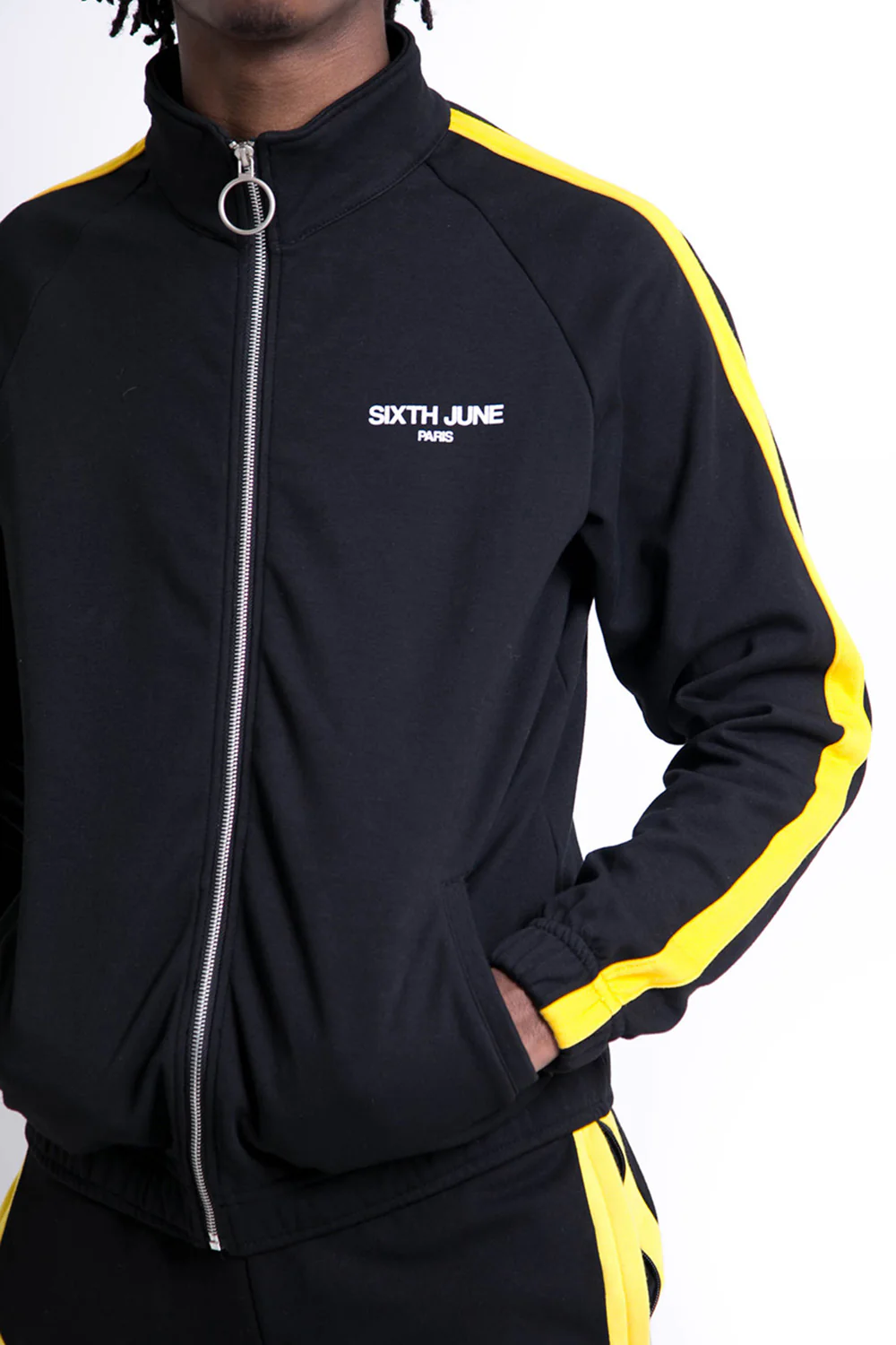Veste logo bandes noir jaune - Image 7