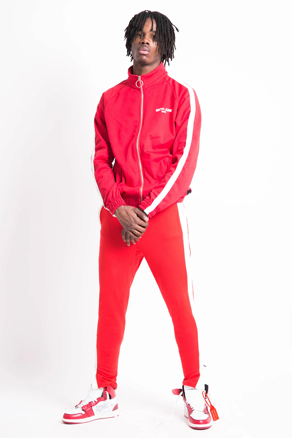 Veste logo bandes rouge blanc - Image 3