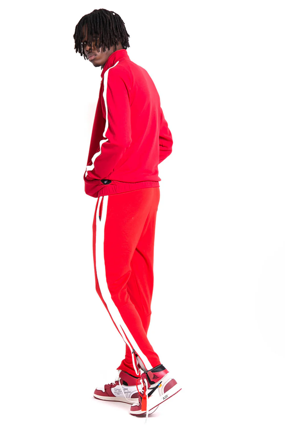 Veste logo bandes rouge blanc - Image 4