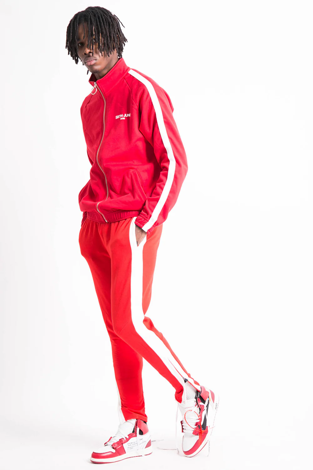 Veste logo bandes rouge blanc - Image 5