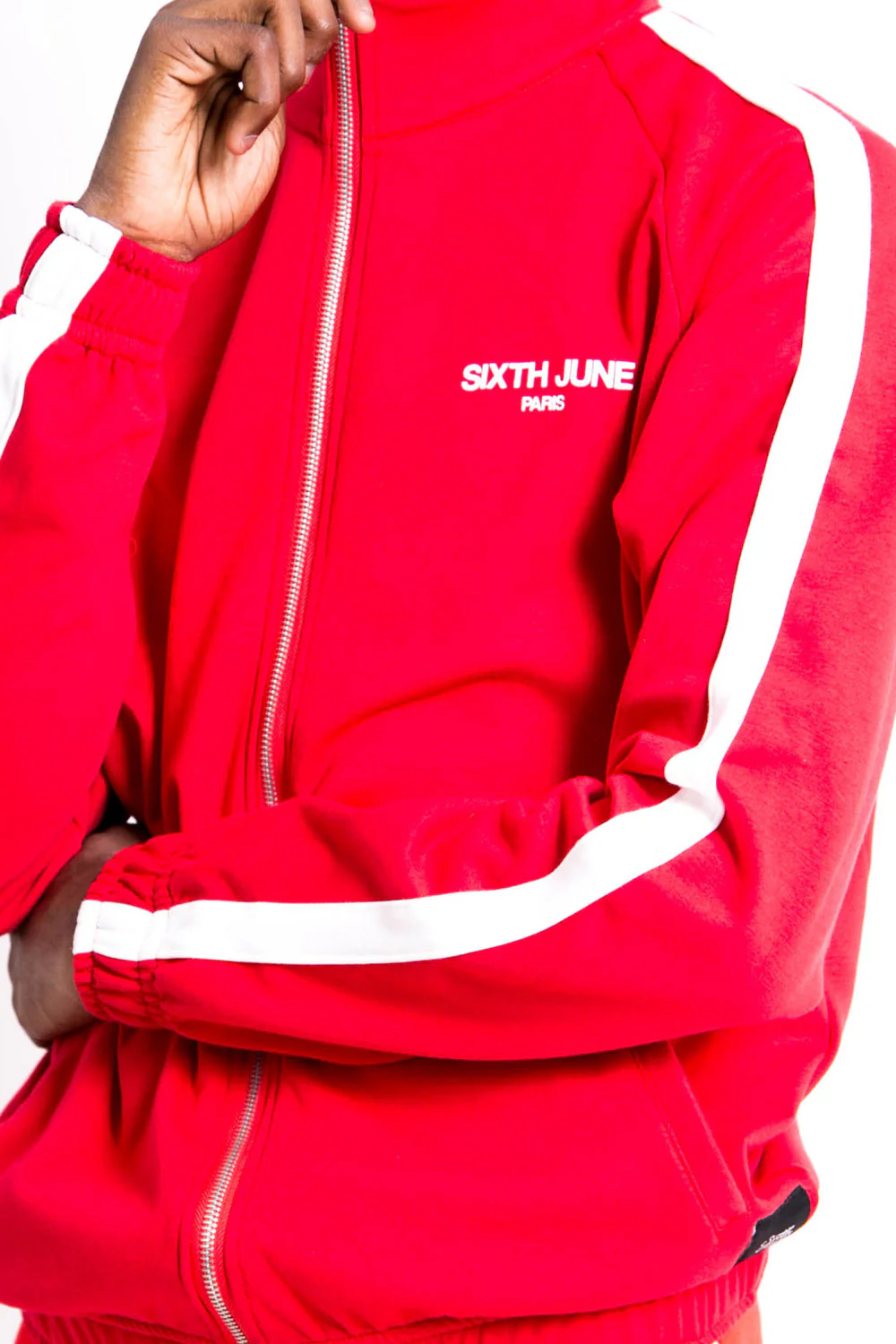 Veste logo bandes rouge blanc - Image 7