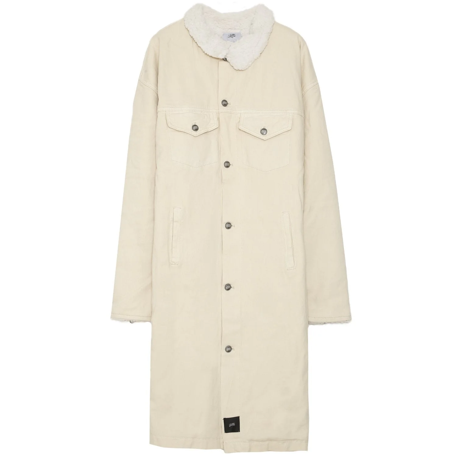 Veste longue jean doublée Beige - Image 6