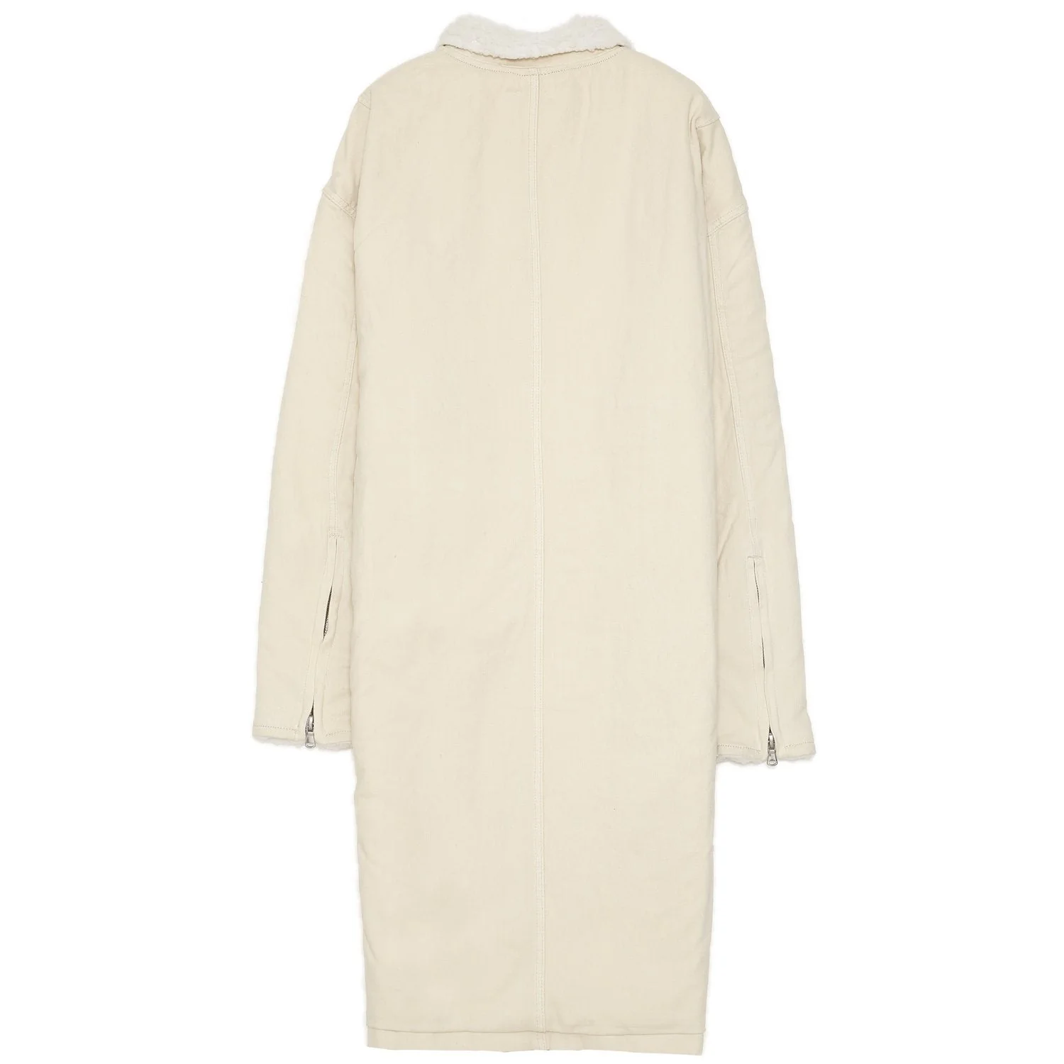 Veste longue jean doublée Beige - Image 7
