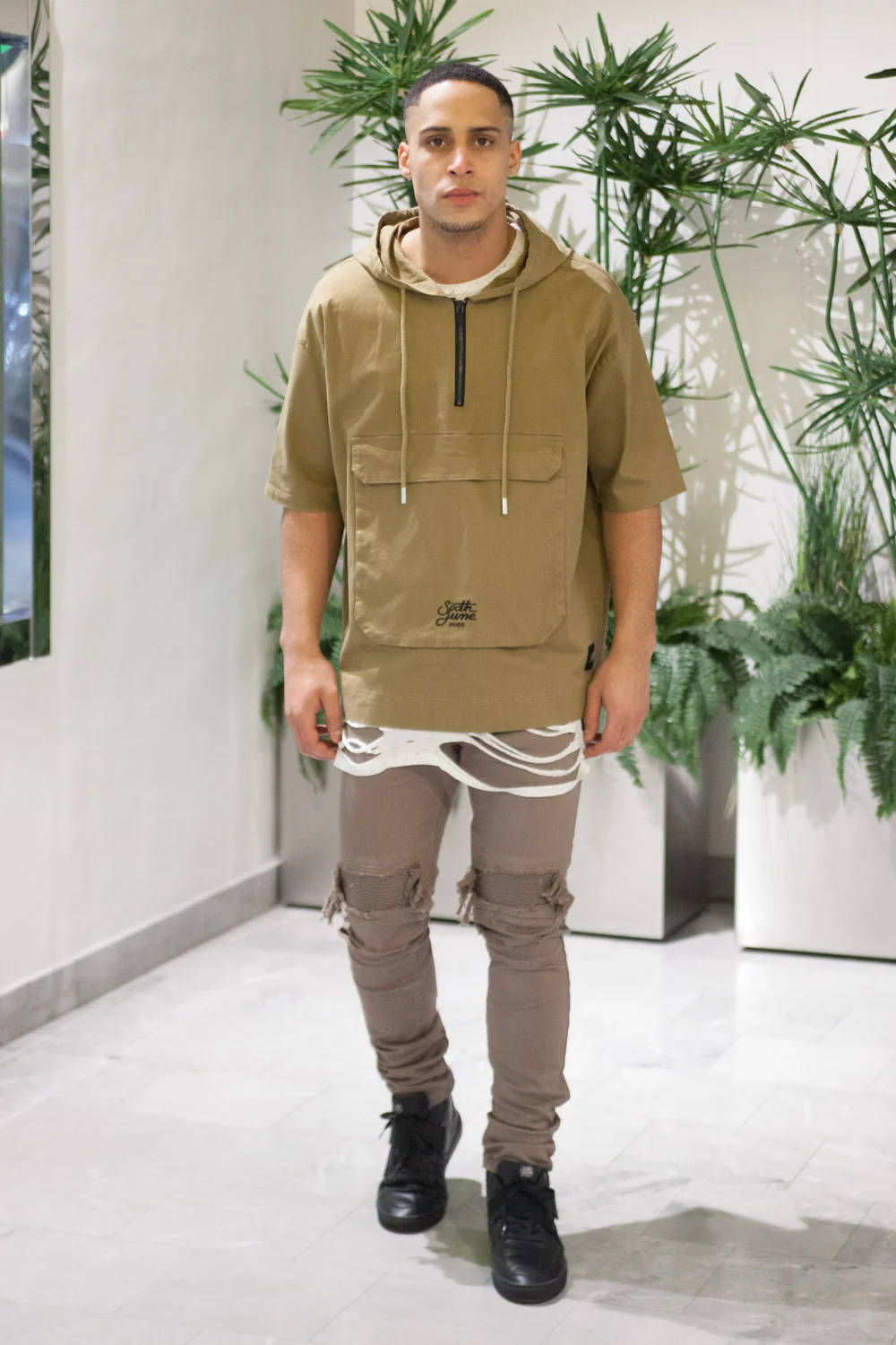 Veste manches courtes beige M2439CJA - Image 2