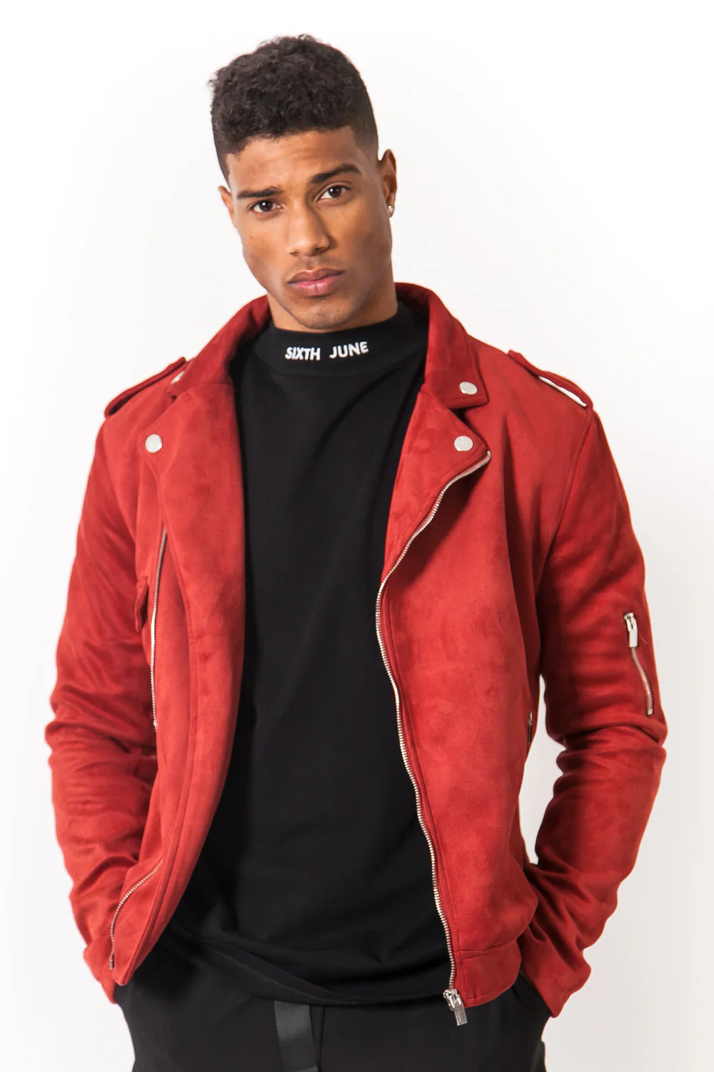 Jacket suede red - Image 2
