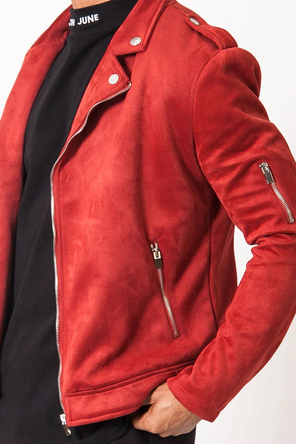 Jacket suede red - Image 3