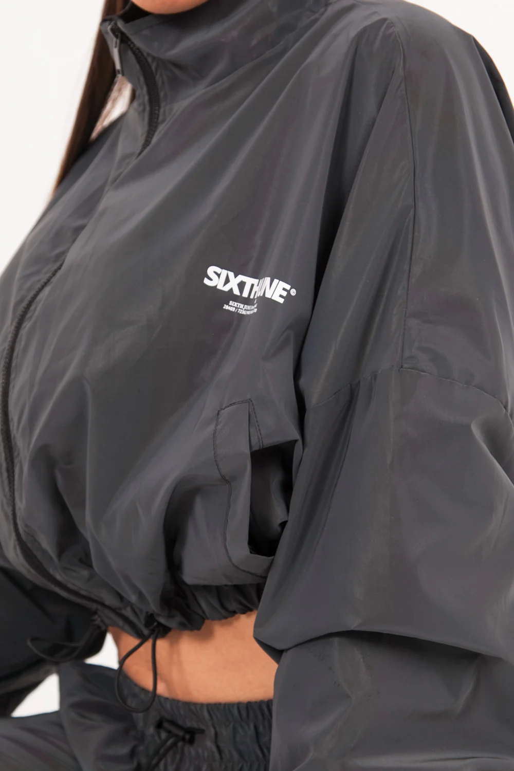 Veste pétrole réfléchissante courte noir - Image 3