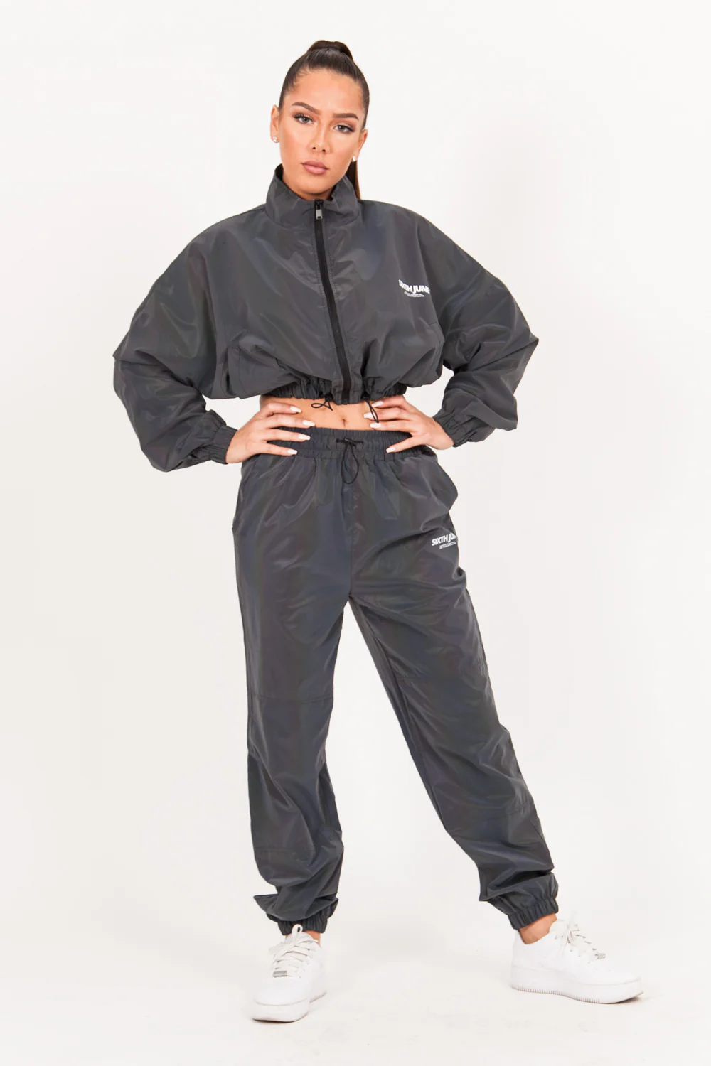 Veste pétrole réfléchissante courte noir - Image 6