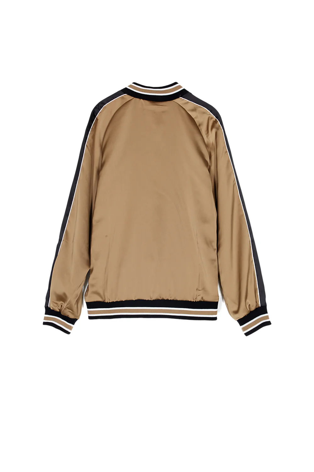 Veste satin bandes beige noir - Image 7