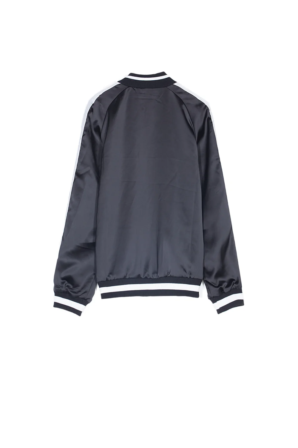 Veste satin bandes noir gris - Image 8
