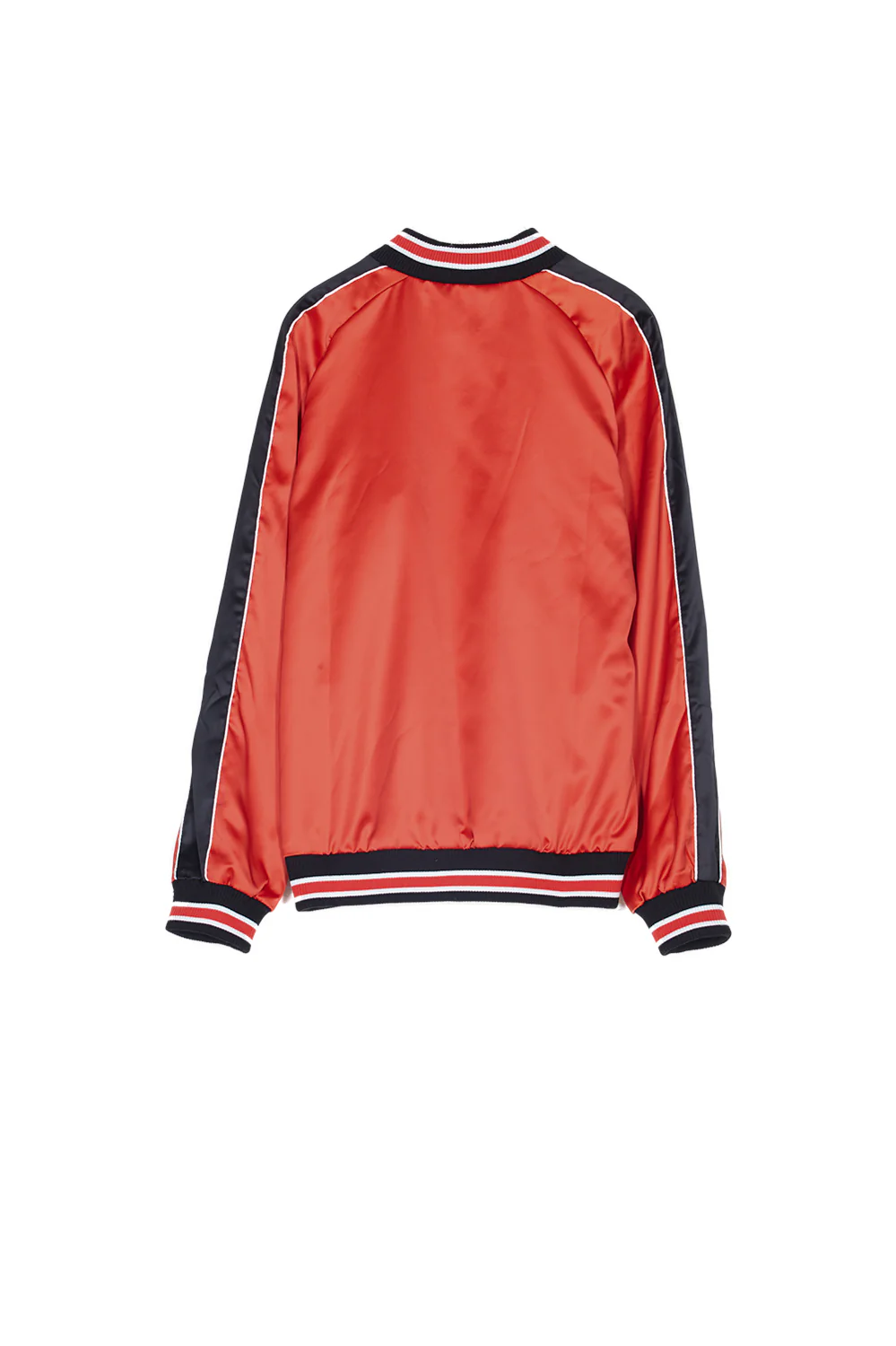 Veste satin bandes rouge noir - Image 6