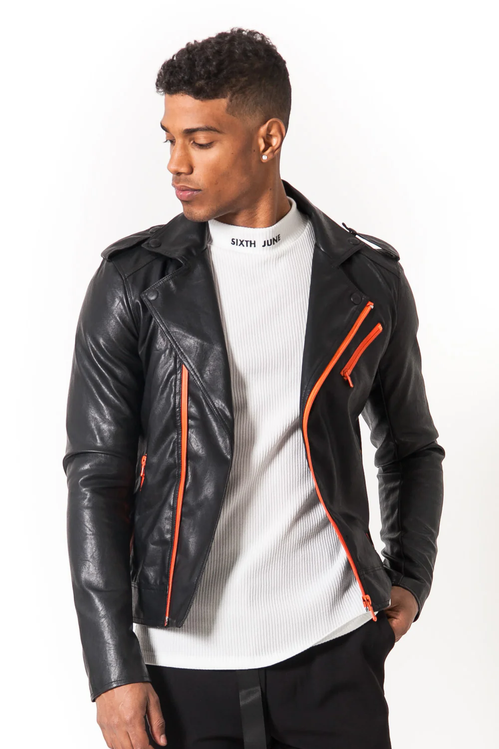Veste noir orange - Image 2