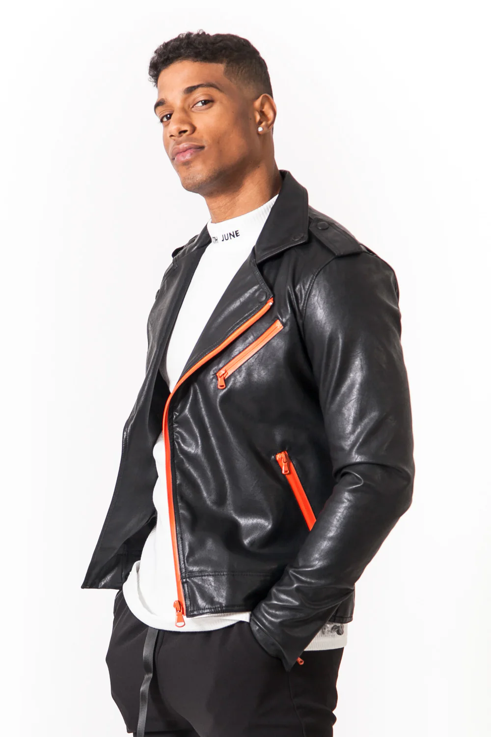 Veste noir orange - Image 4