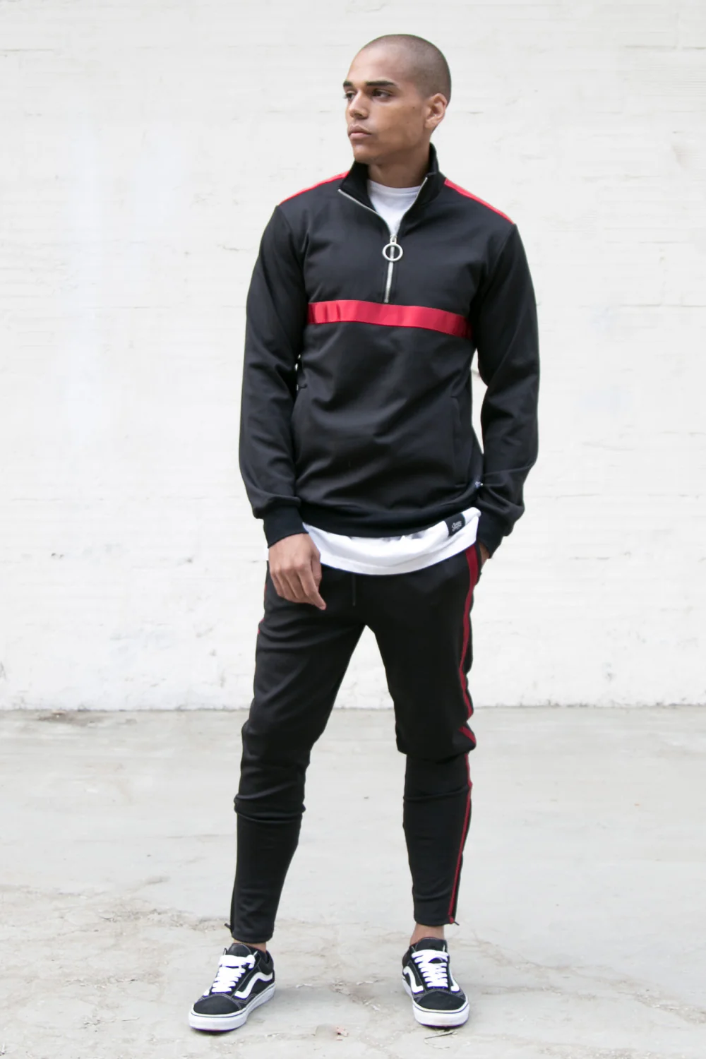 Veste sport bande satin noir - Image 2