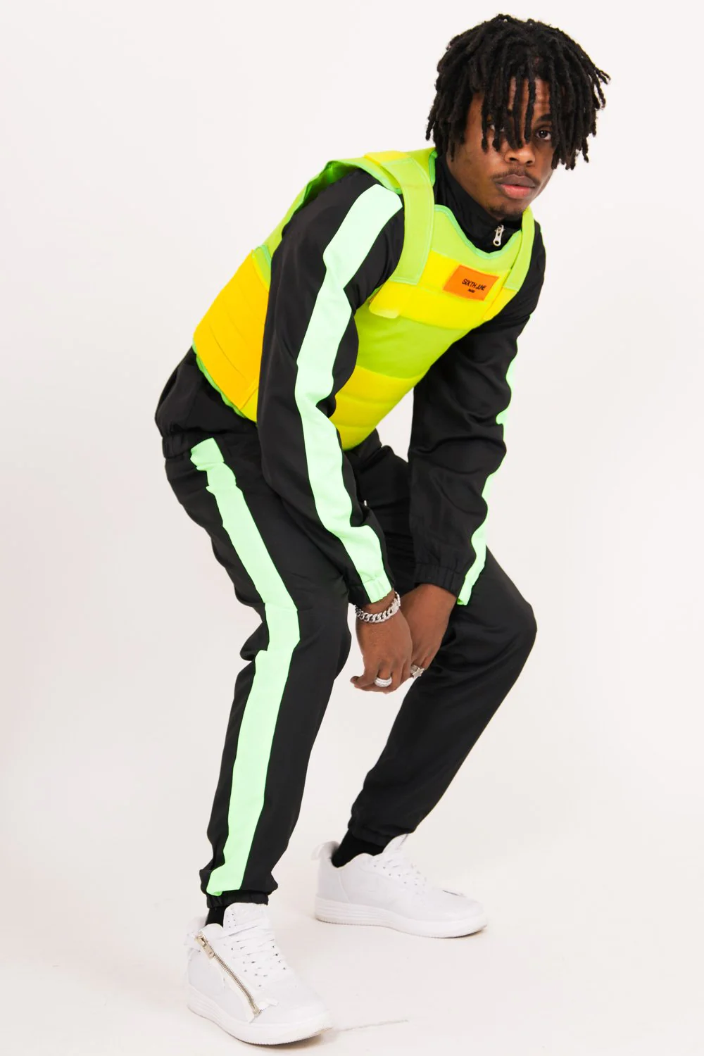 Veste tactique patch vert fluo - Image 2
