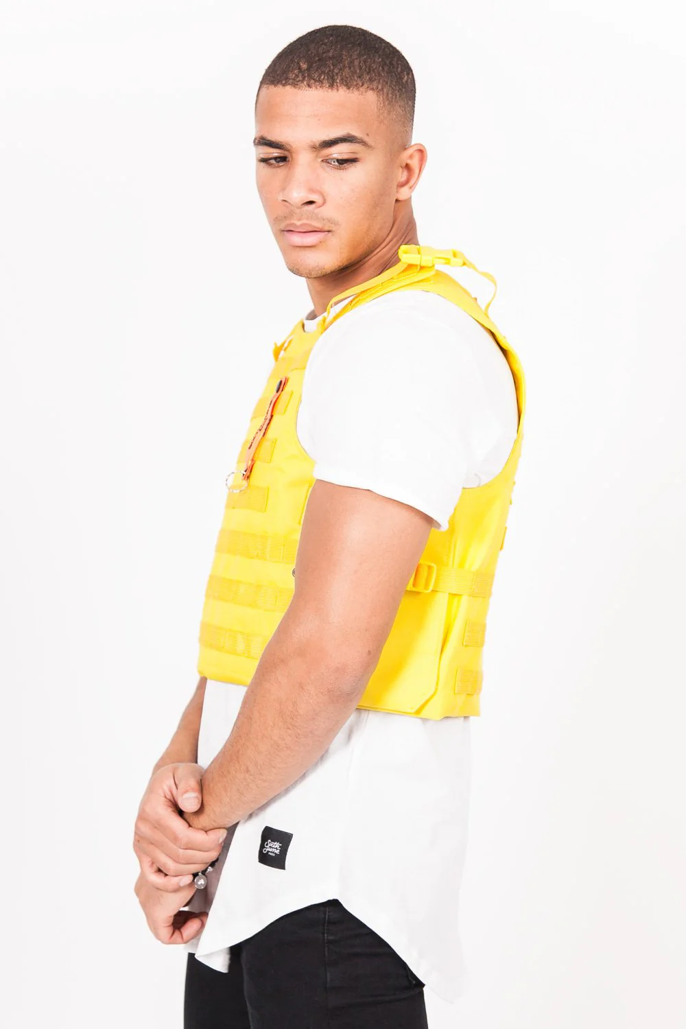 Veste tactique toile clip Jaune - Image 3