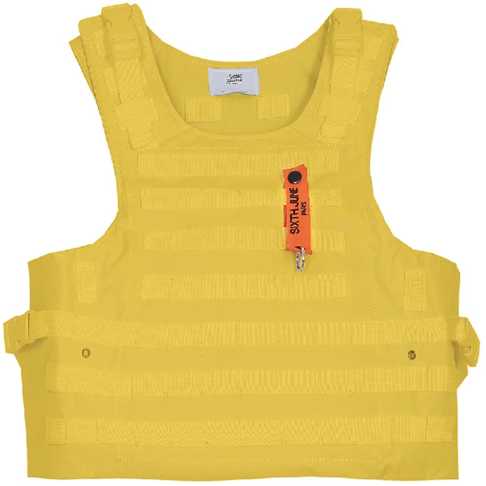 Veste tactique toile clip Jaune - Image 5