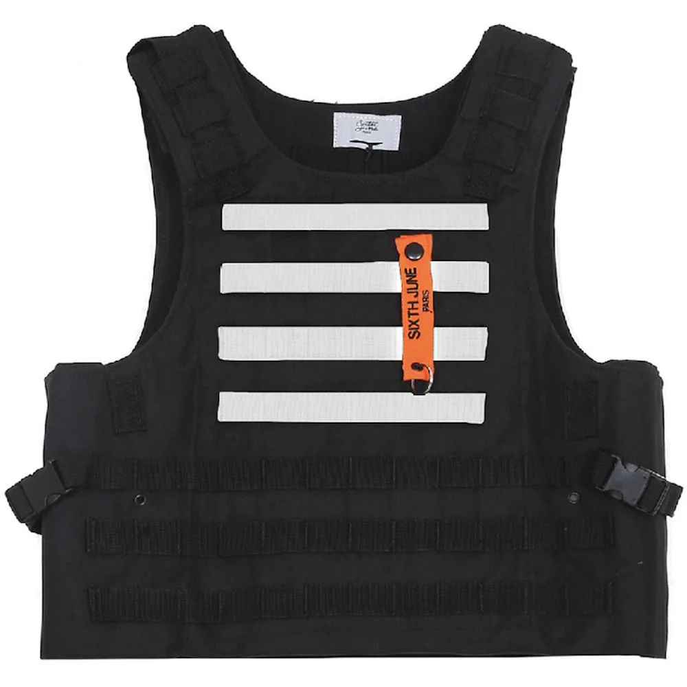 Veste tactique toile clip Noir blanc - Image 5