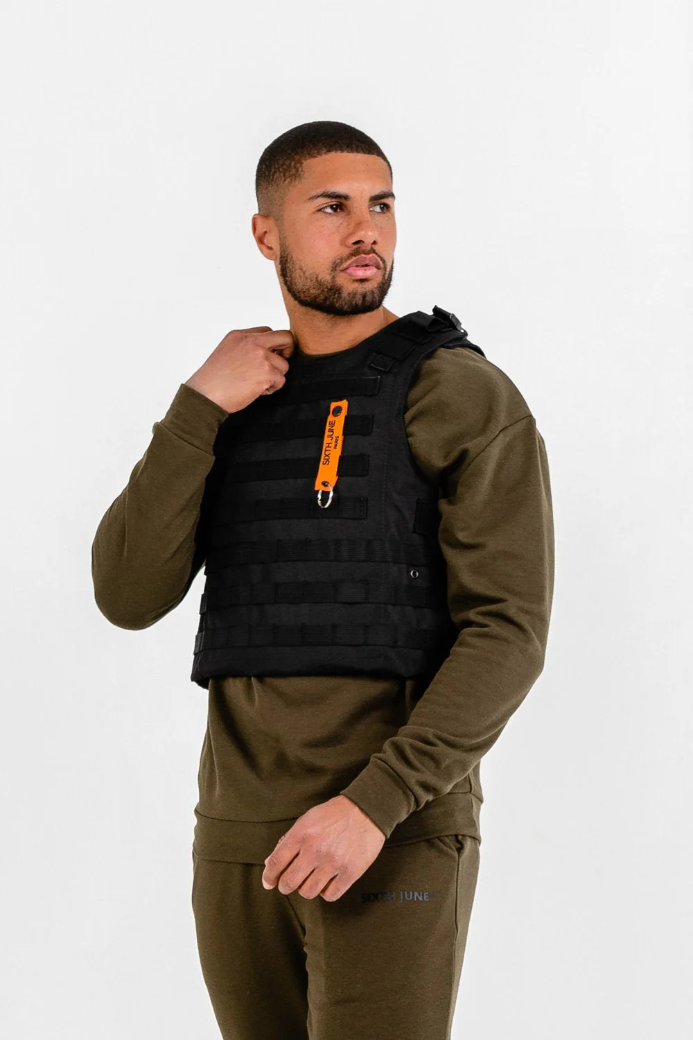 Veste tactique toile clip noir - Image 3