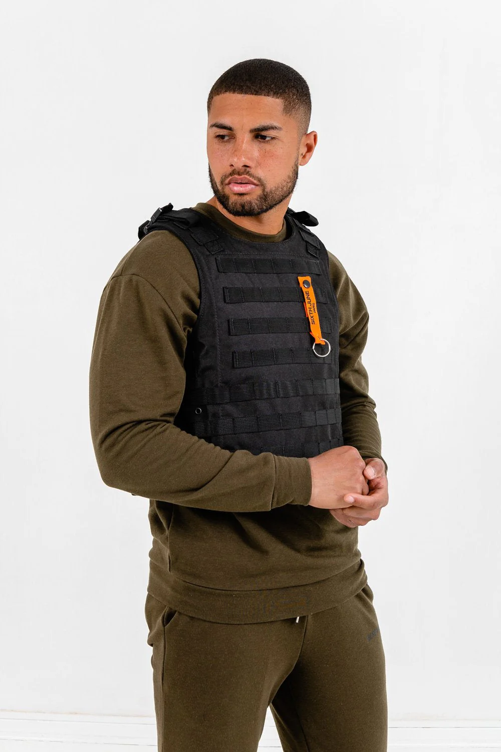 Veste tactique toile clip noir - Image 4