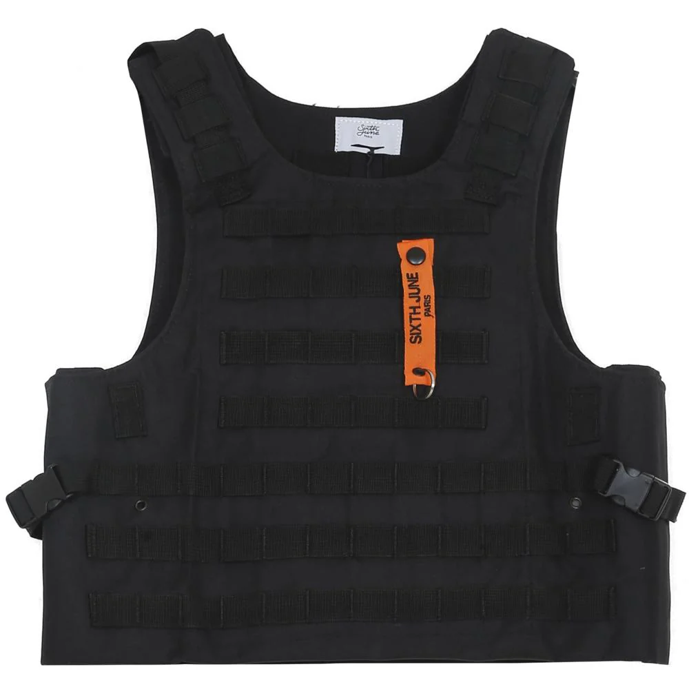 Veste tactique toile clip noir - Image 6