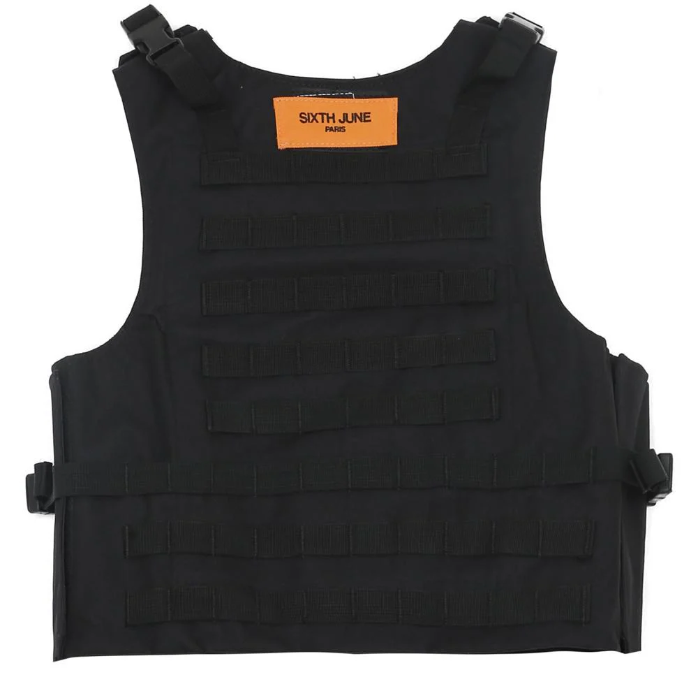 Veste tactique toile clip noir - Image 7