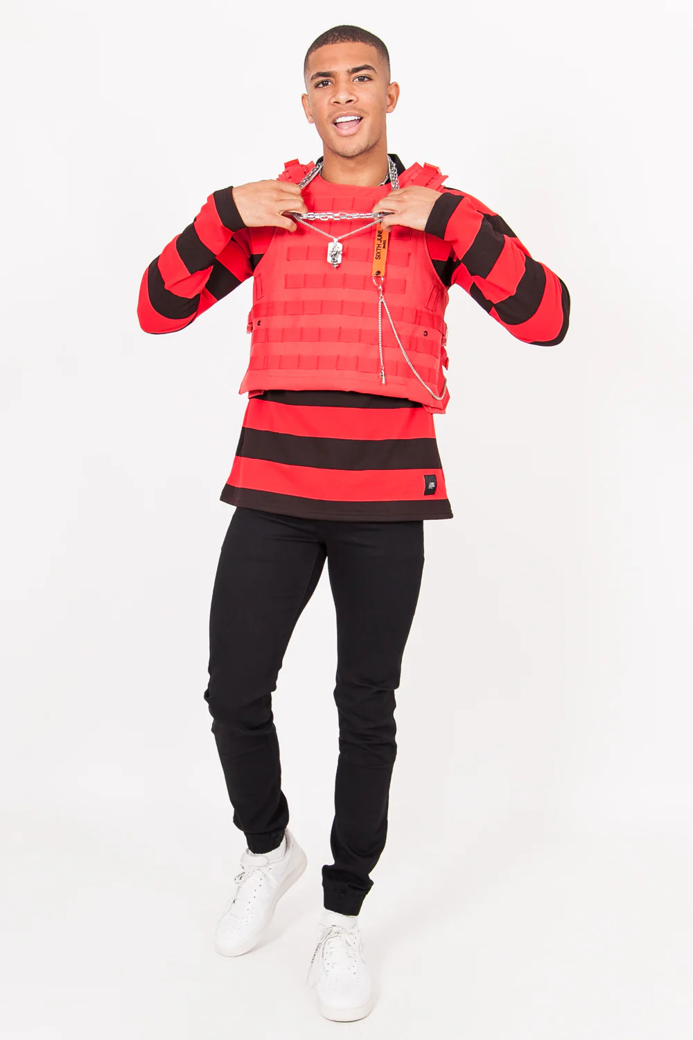 Veste tactique toile clip rouge - Image 7