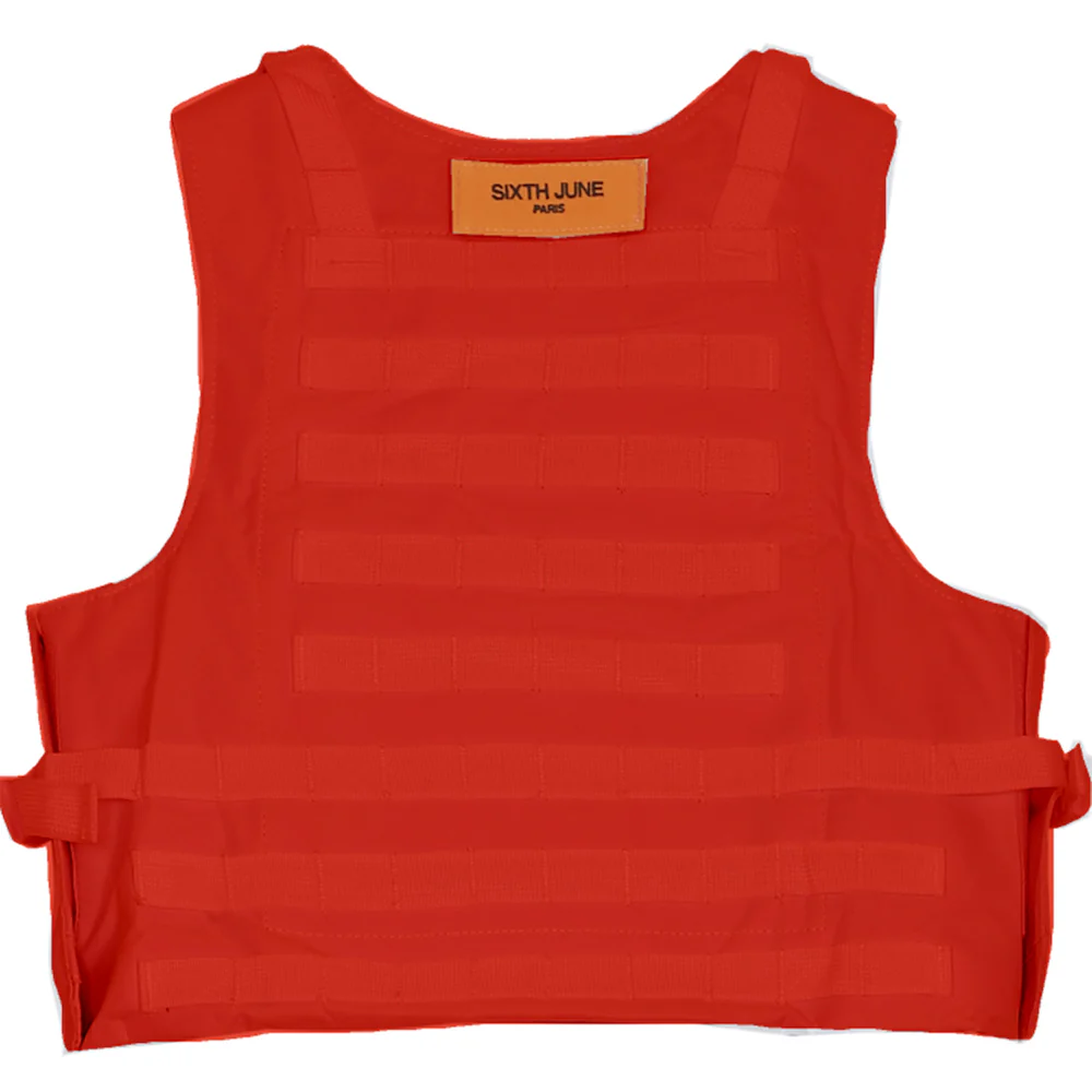 Veste tactique toile clip rouge - Image 8