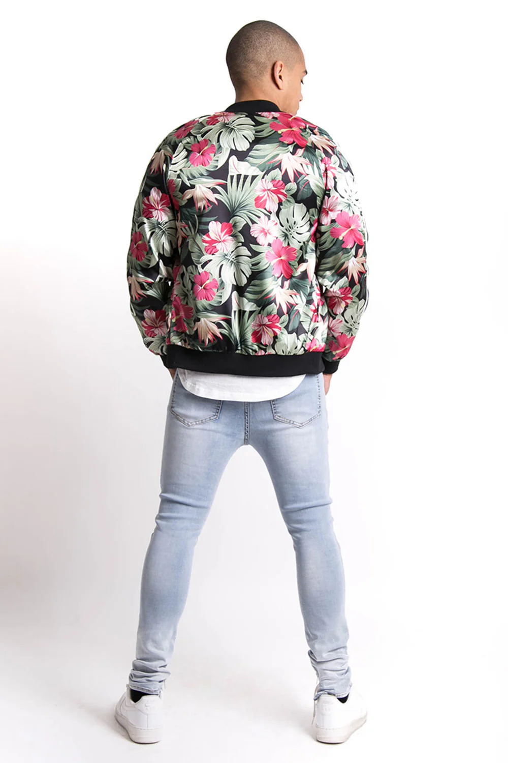 Veste tropicale satin vert rose - Image 4