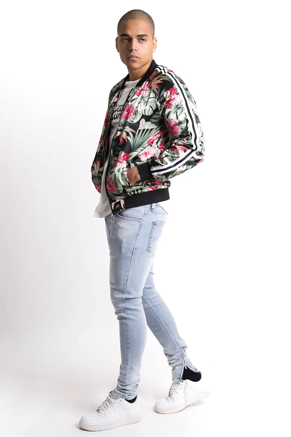 Veste tropicale satin vert rose - Image 5