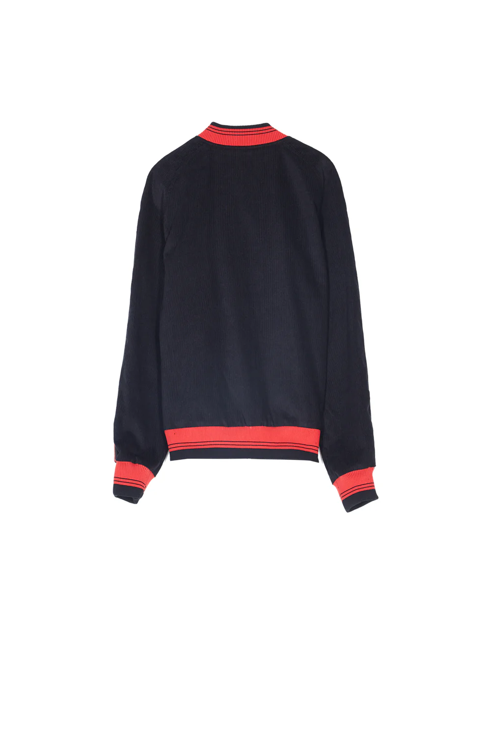 Veste velours côtelé bandes noir rouge - Image 7