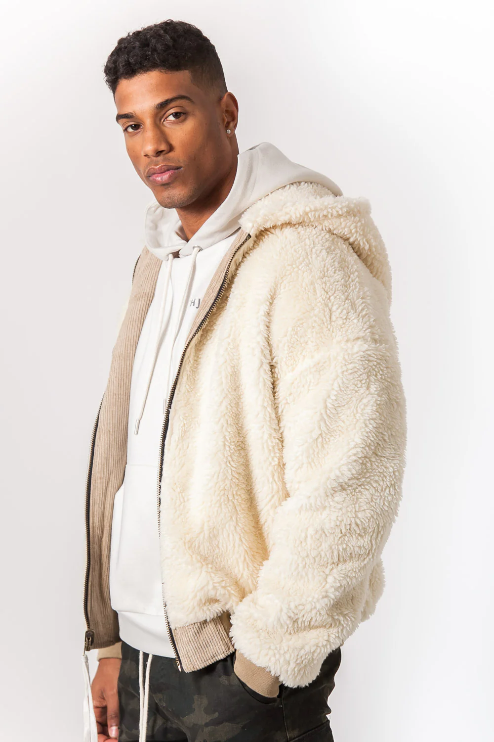 Veste velours sherpa reversible Beige - Image 4