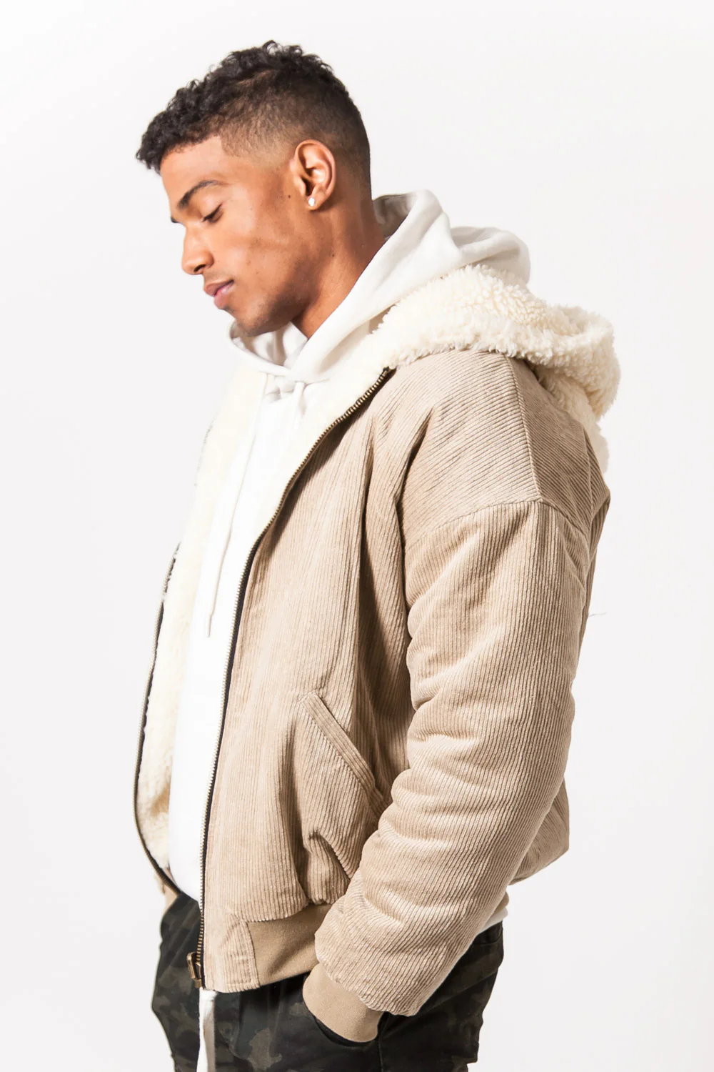 Veste velours sherpa reversible Beige - Image 7