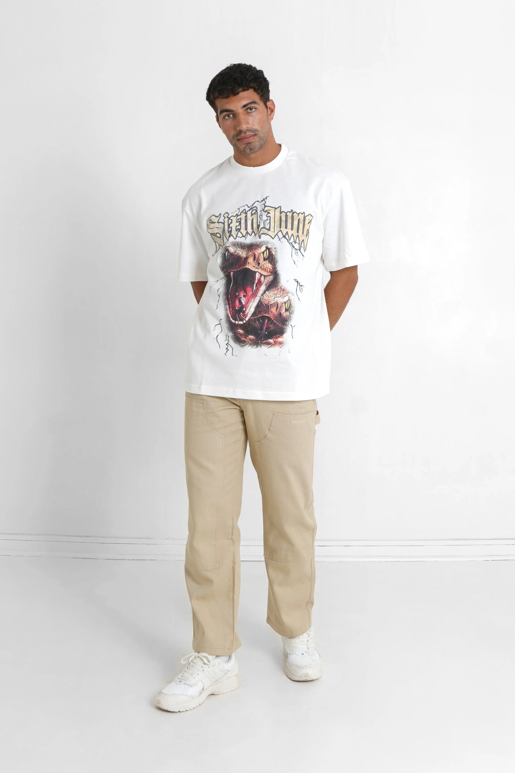 T-shirt vintage serpent Blanc cassé - Image 2
