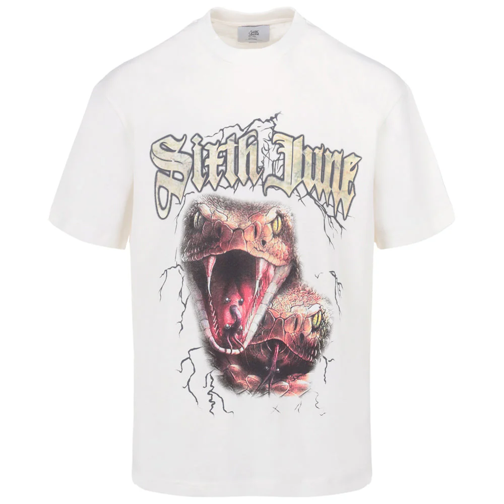 T-shirt vintage serpent Blanc cassé - Image 6