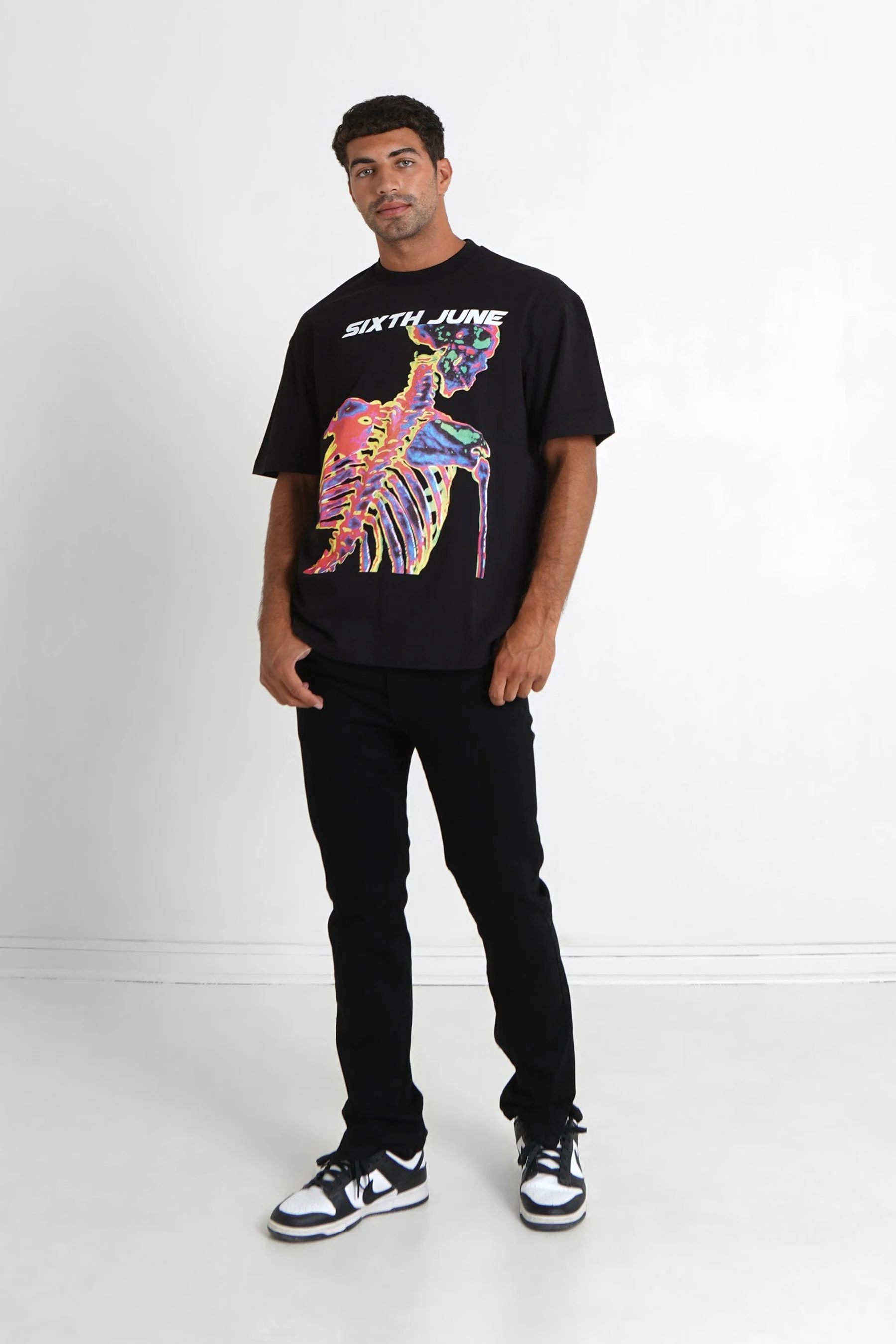 T-shirt vintage squelette Noir - Image 2