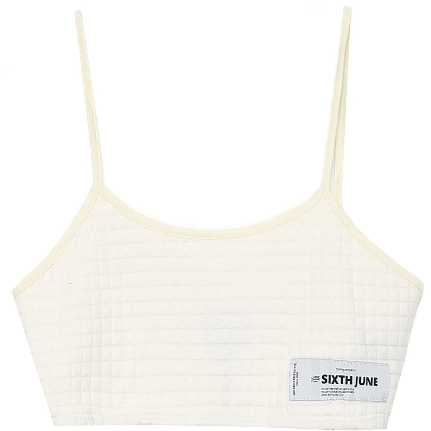 Brassière bretelles gaufré jaune pâle - Image 2