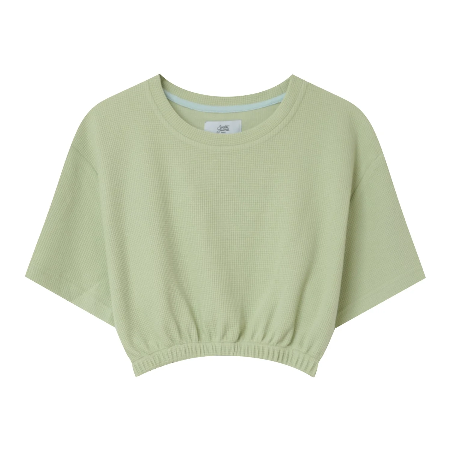 T-shirt élastique gaufré Vert clair - Image 6