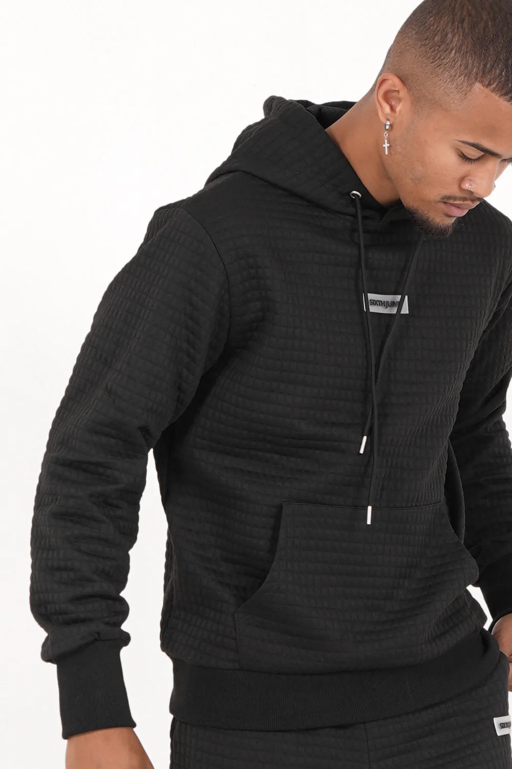 Sweat capuche gaufré Noir - Image 3