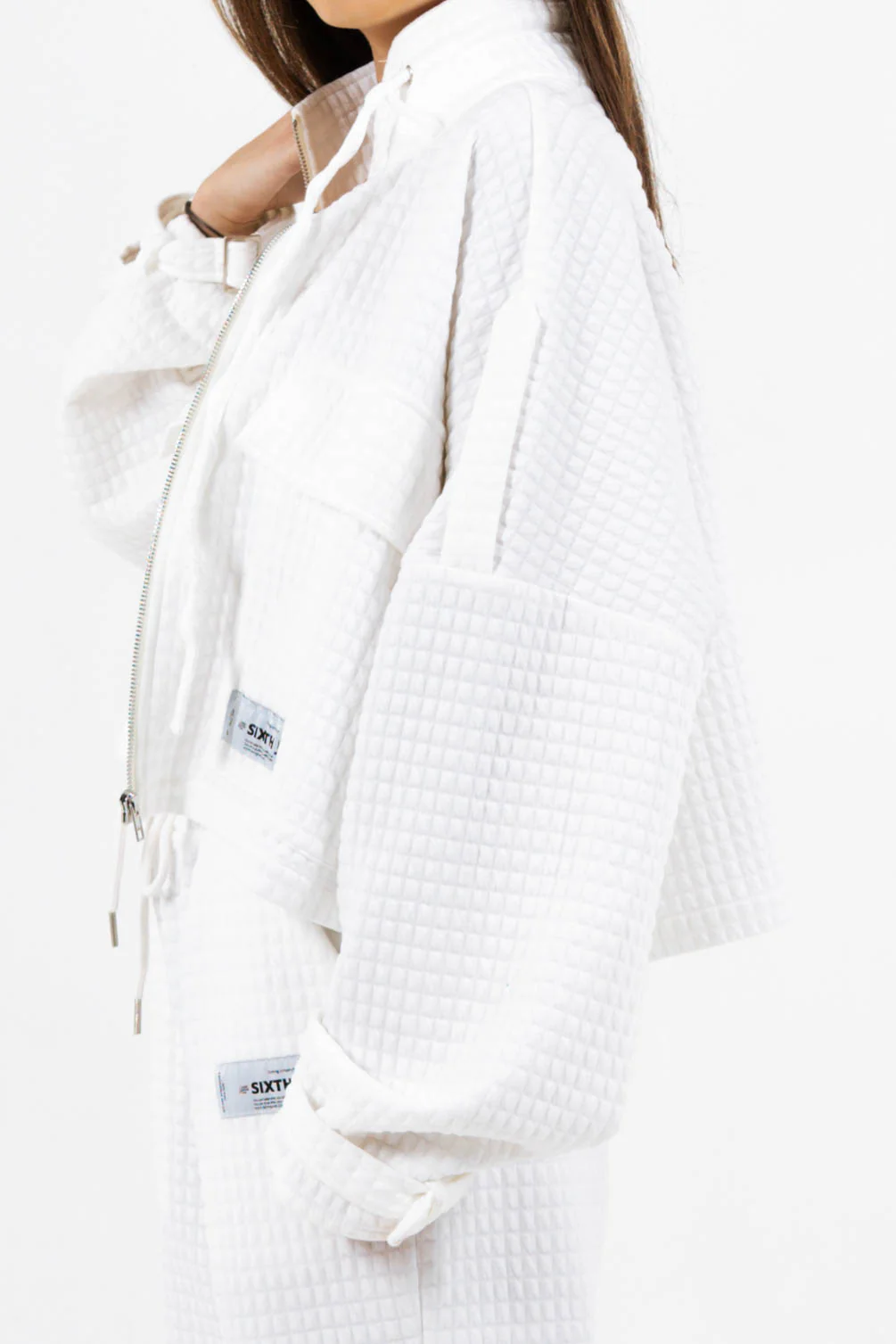 Veste gaufrée oversize blanc - Image 3