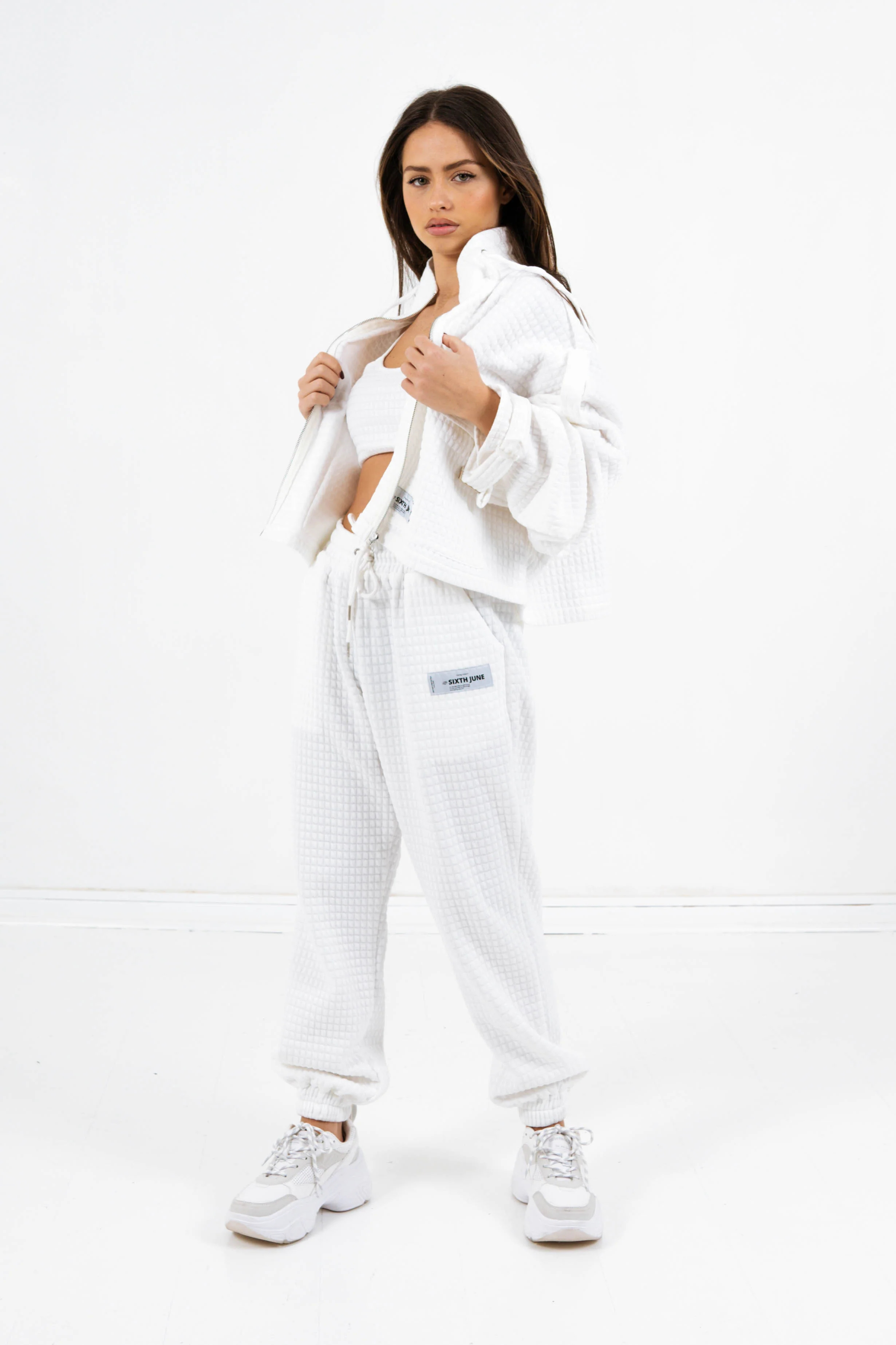 Veste gaufrée oversize blanc - Image 5