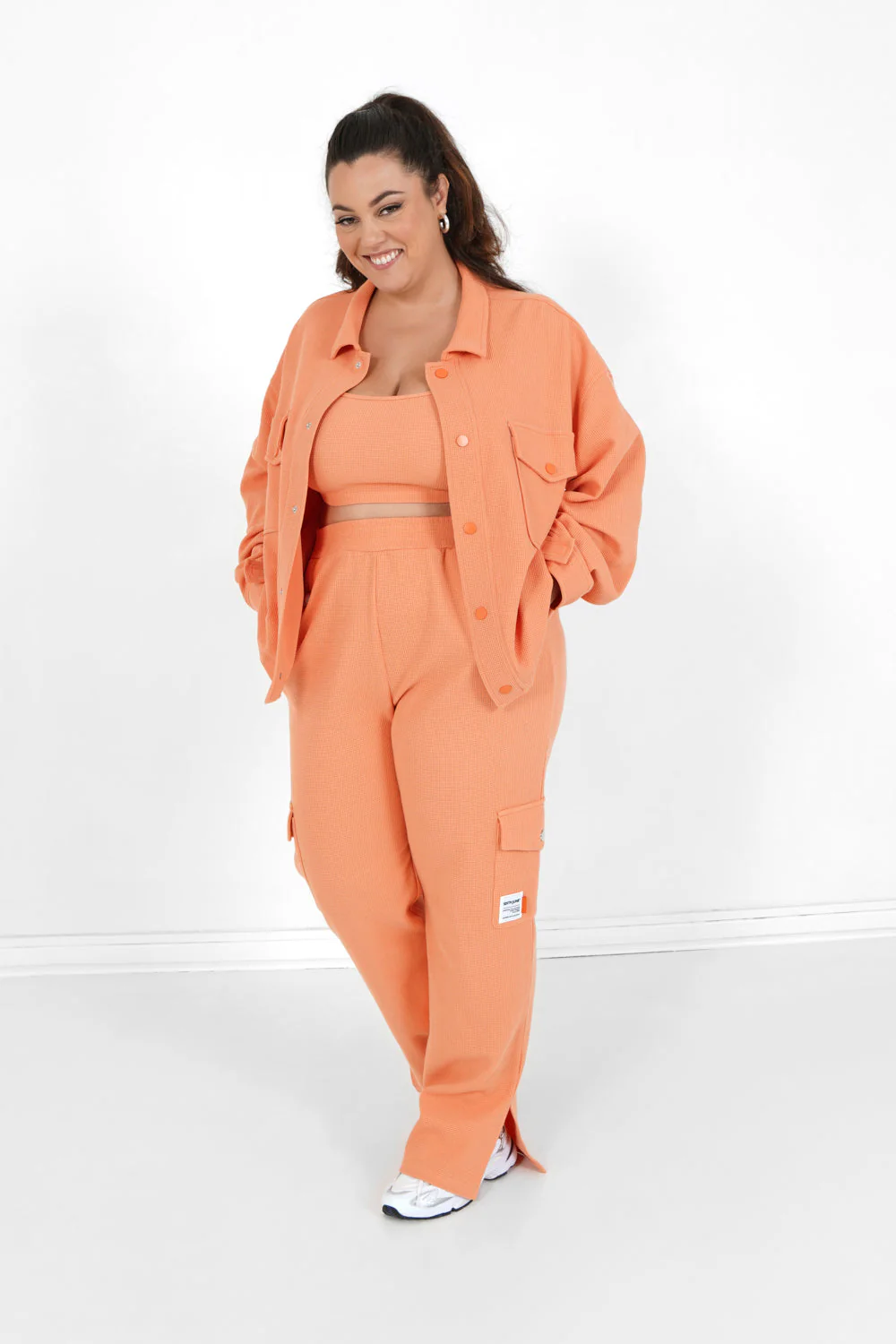 Veste boutonnée gaufrée Orange - Image 10