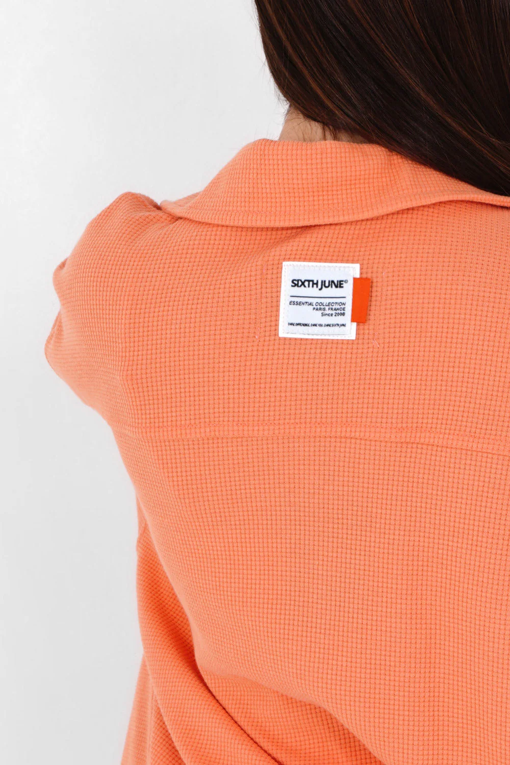 Veste boutonnée gaufrée Orange - Image 3