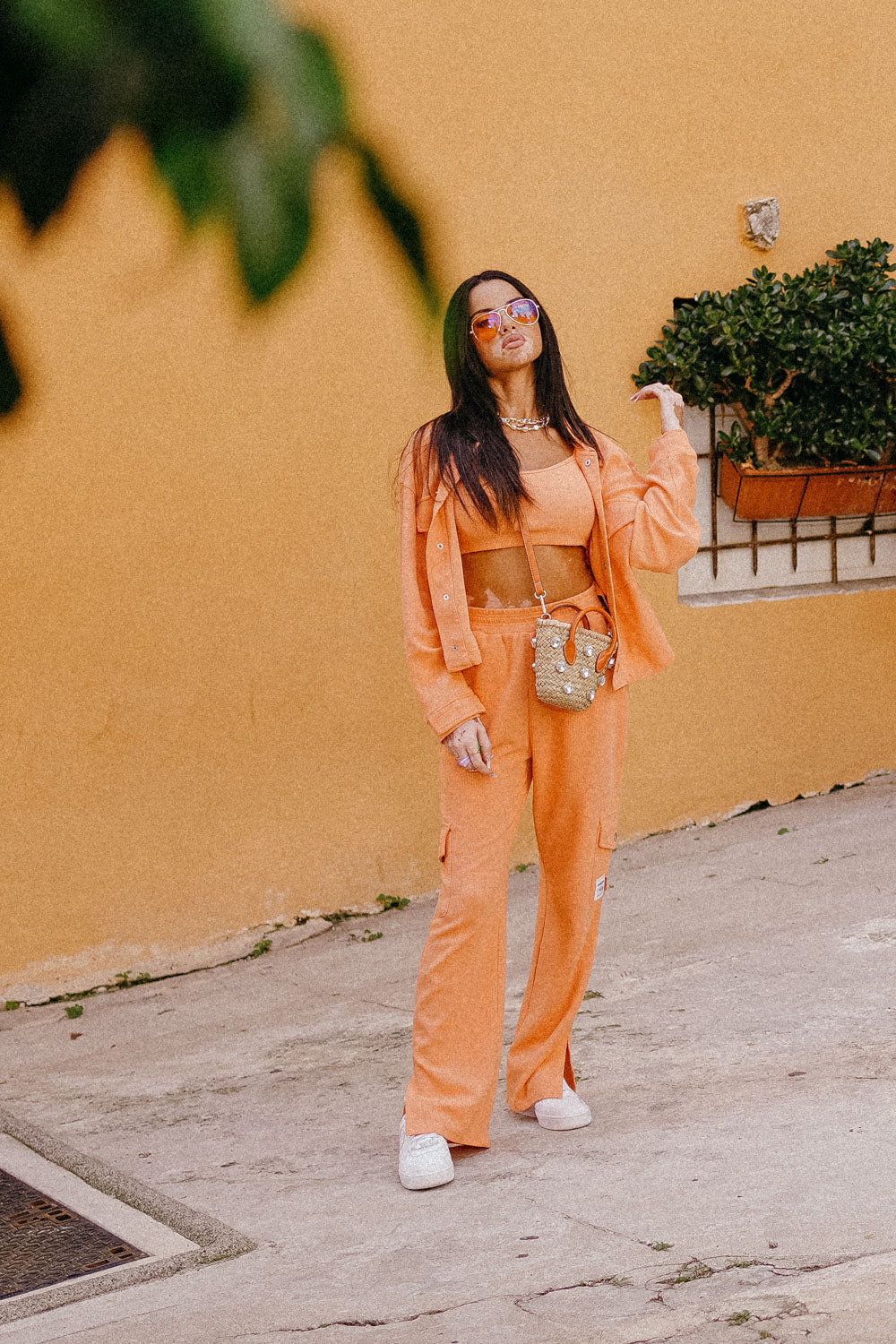 Veste boutonnée gaufrée Orange - Image 6