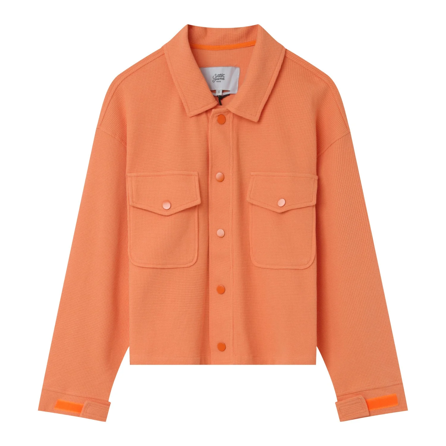 Veste boutonnée gaufrée Orange - Image 7