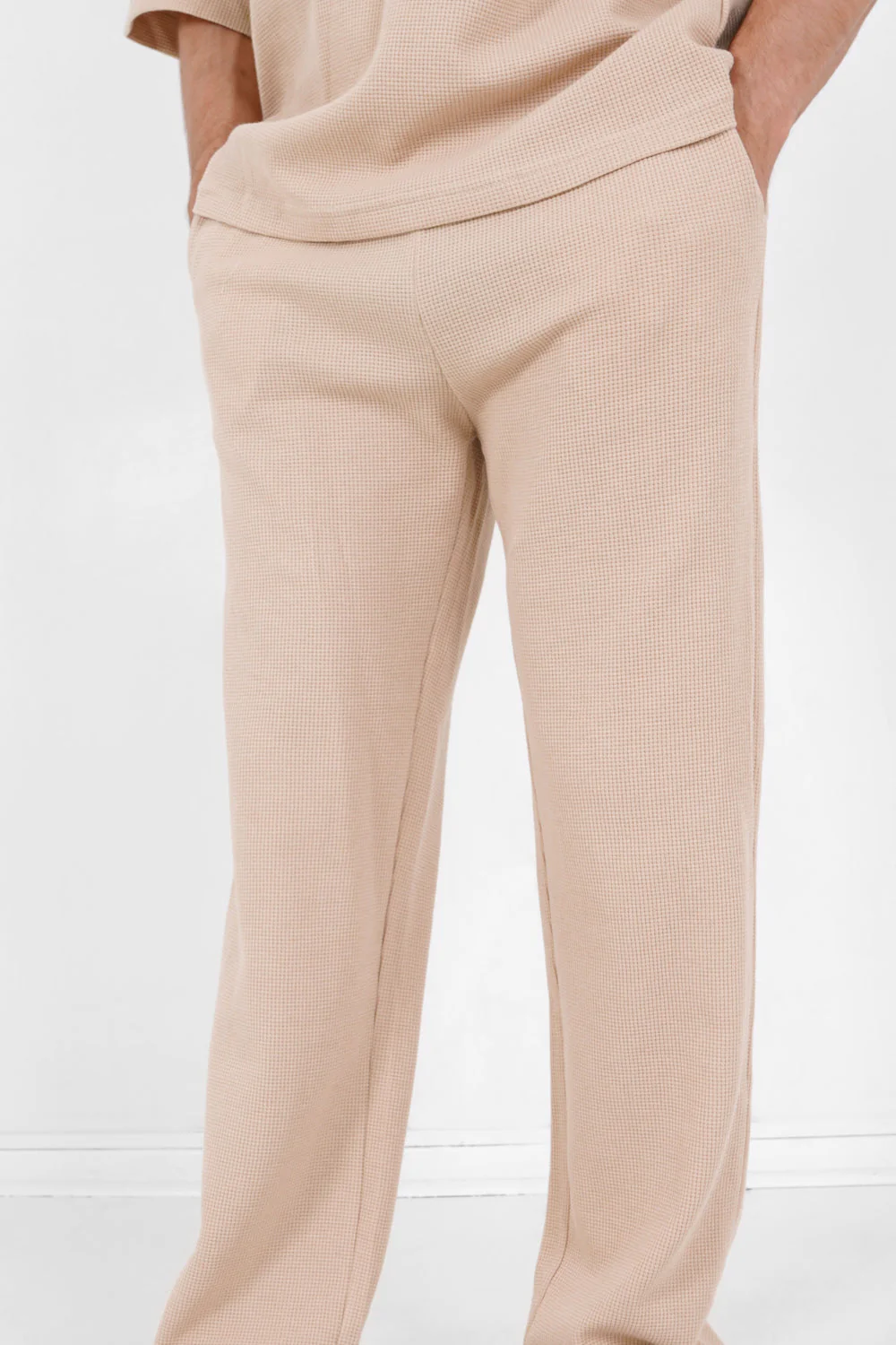 Pantalon gaufré droit Beige - Image 3