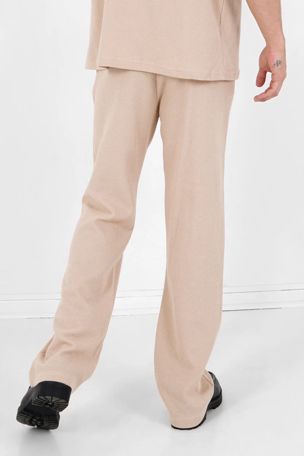 Pantalon gaufré droit Beige - Image 5