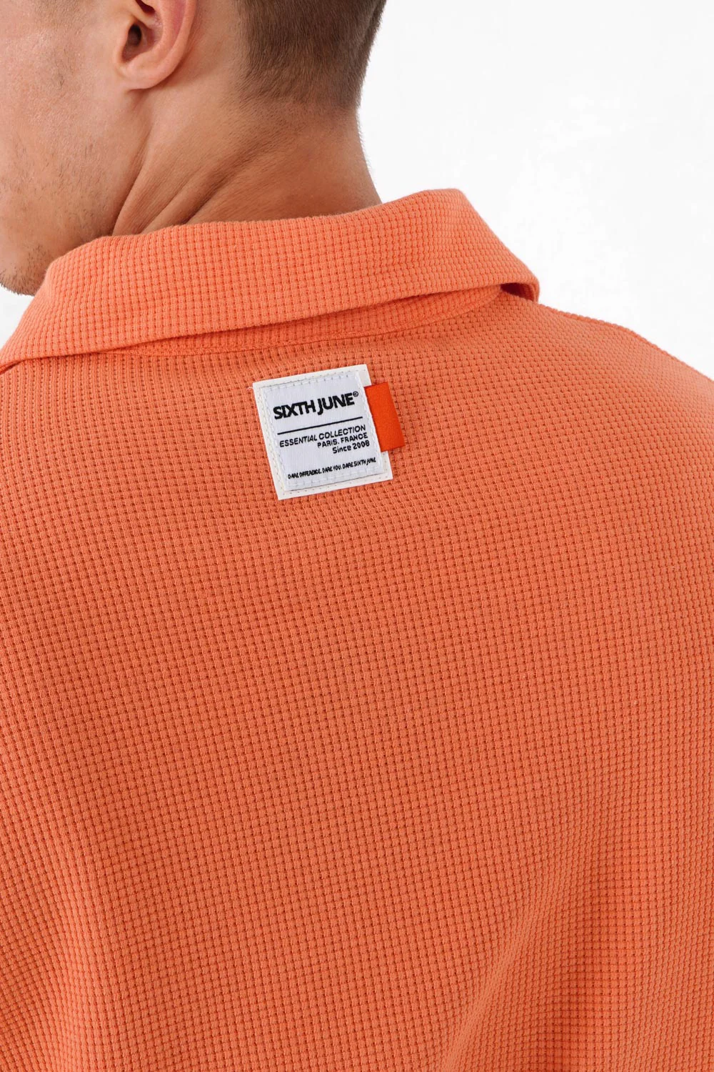 Polo gaufré oversize Orange - Image 3