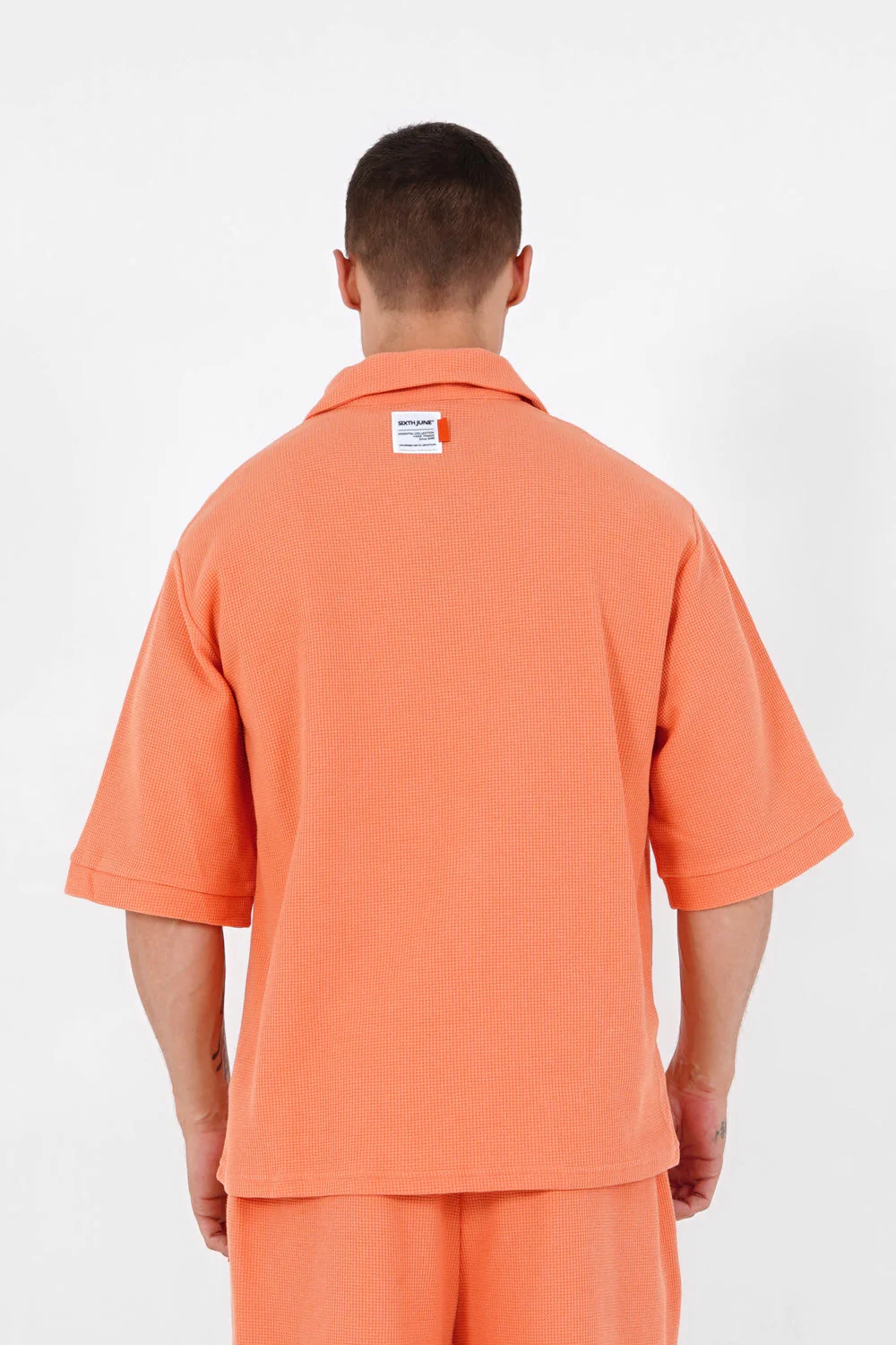 Polo gaufré oversize Orange - Image 5