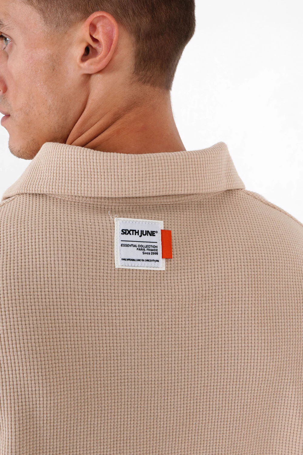 Polo gaufré oversize Beige - Image 3